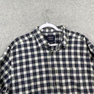 Charles Tyrwhitt Weekend Men's Shirt XL Slim Fit Long Sleeve Blue Gray Plaid